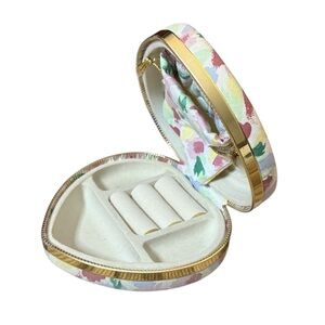 Vintage Jewelry Case Clamshell 80’s 90’s Abstract Floral